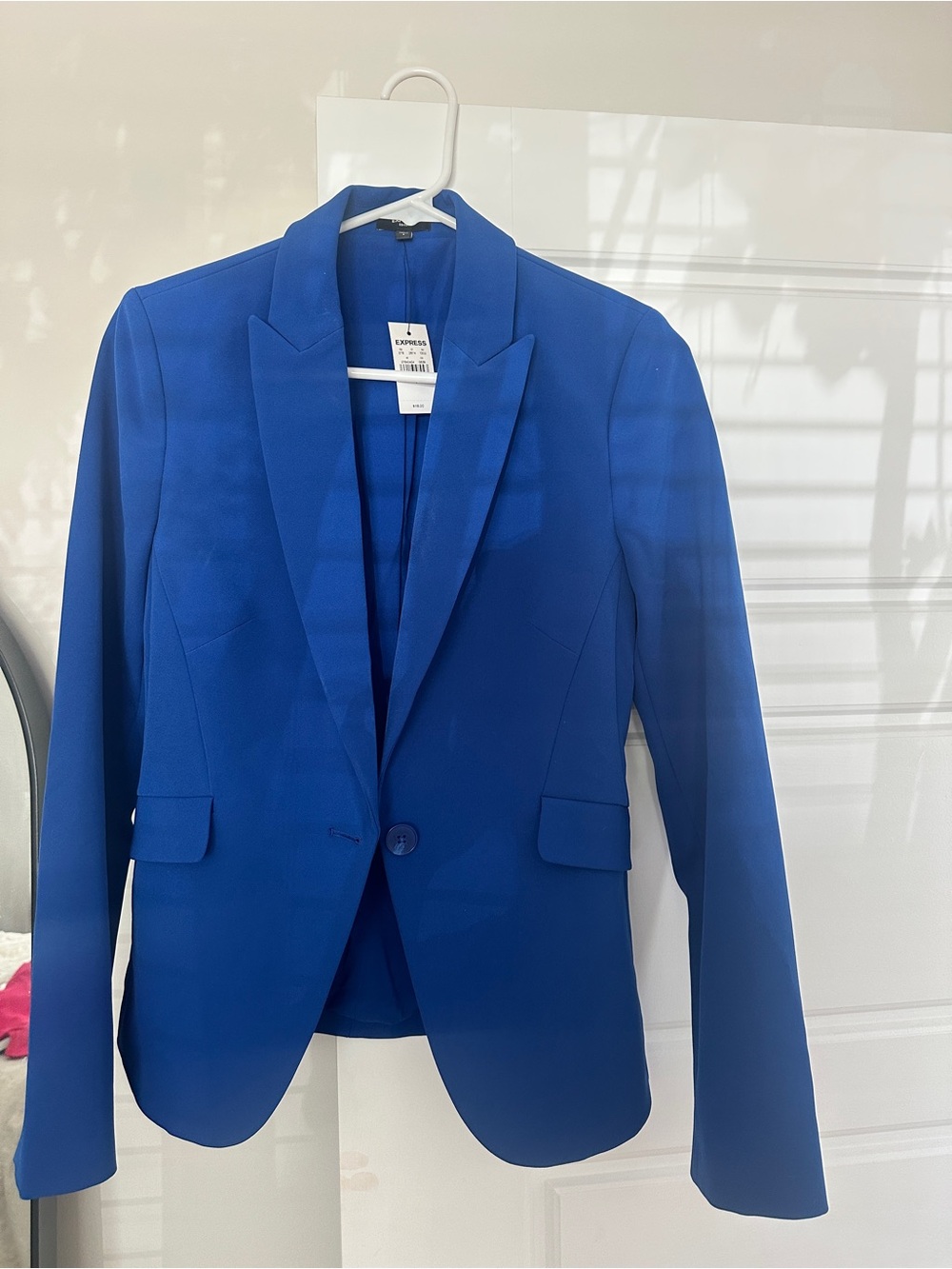 Express Women's Royal Blue Single-Button Blazer (Size 4)